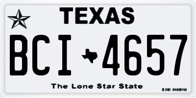 TX license plate BCI4657