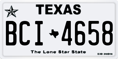 TX license plate BCI4658