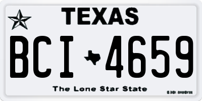 TX license plate BCI4659