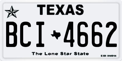TX license plate BCI4662