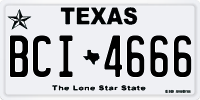 TX license plate BCI4666