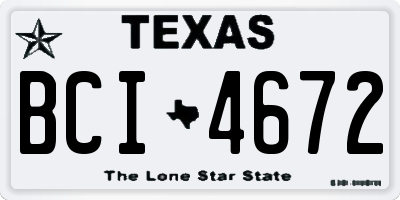 TX license plate BCI4672