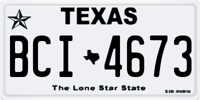TX license plate BCI4673