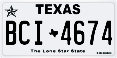 TX license plate BCI4674