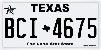 TX license plate BCI4675
