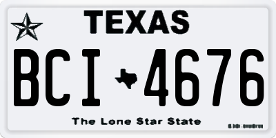 TX license plate BCI4676