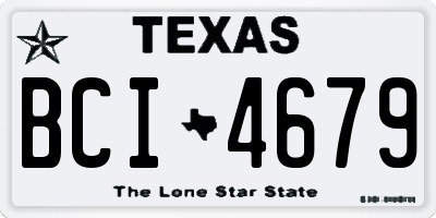 TX license plate BCI4679