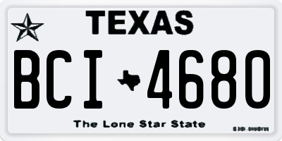 TX license plate BCI4680