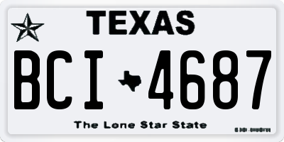 TX license plate BCI4687
