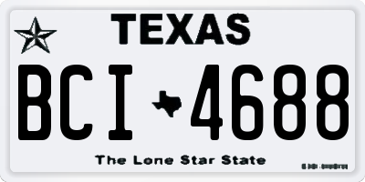 TX license plate BCI4688