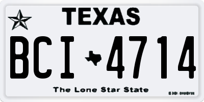TX license plate BCI4714