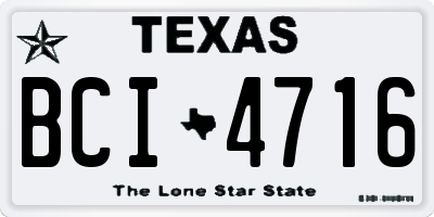 TX license plate BCI4716