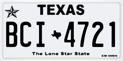 TX license plate BCI4721