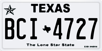 TX license plate BCI4727