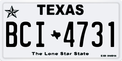 TX license plate BCI4731