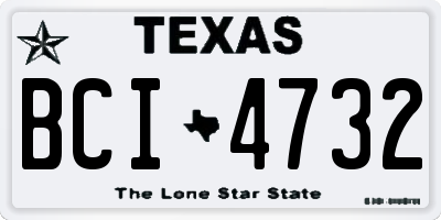 TX license plate BCI4732