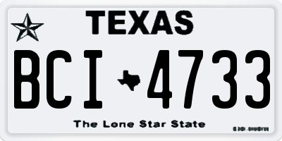 TX license plate BCI4733