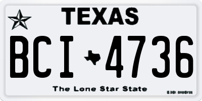 TX license plate BCI4736