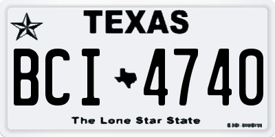 TX license plate BCI4740