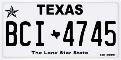 TX license plate BCI4745