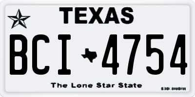 TX license plate BCI4754