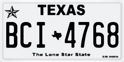 TX license plate BCI4768