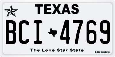 TX license plate BCI4769