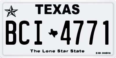 TX license plate BCI4771