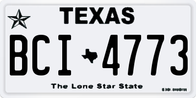 TX license plate BCI4773
