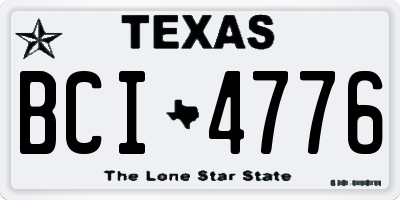 TX license plate BCI4776