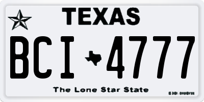 TX license plate BCI4777