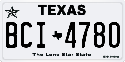 TX license plate BCI4780