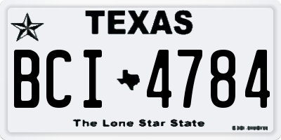 TX license plate BCI4784