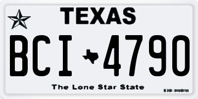 TX license plate BCI4790