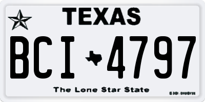 TX license plate BCI4797