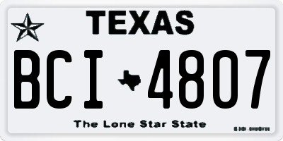 TX license plate BCI4807