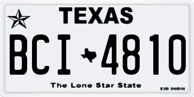 TX license plate BCI4810