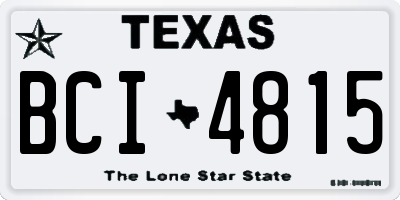 TX license plate BCI4815