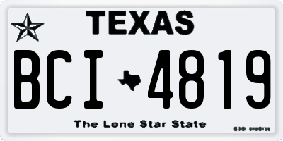 TX license plate BCI4819