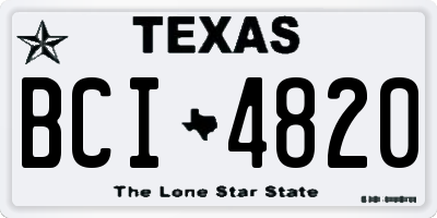 TX license plate BCI4820