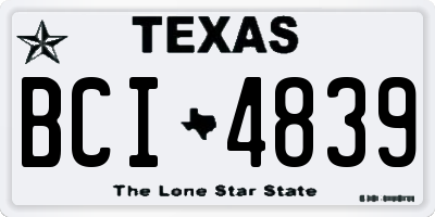 TX license plate BCI4839