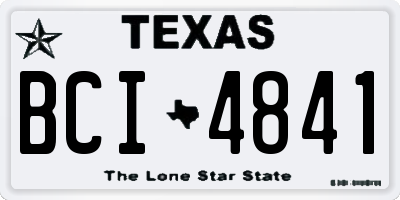 TX license plate BCI4841