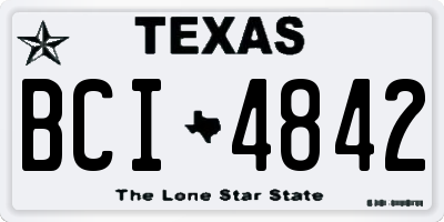 TX license plate BCI4842