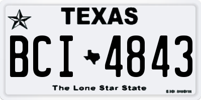 TX license plate BCI4843