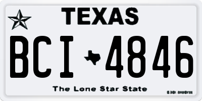 TX license plate BCI4846