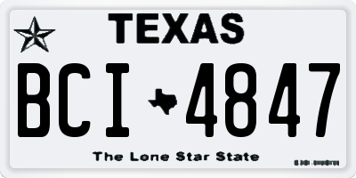 TX license plate BCI4847