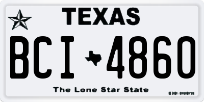 TX license plate BCI4860