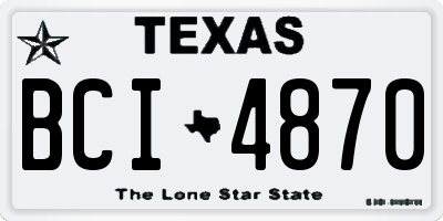 TX license plate BCI4870