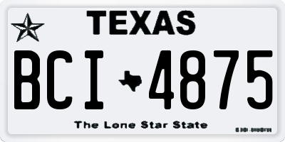 TX license plate BCI4875