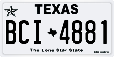 TX license plate BCI4881